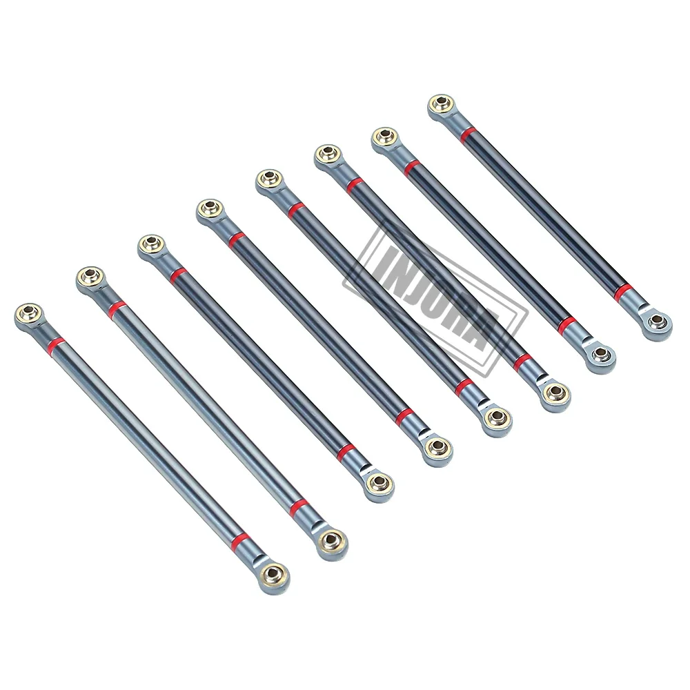 INJORA 8pcs/lot Aluminum Alloy Link Rod Unassembled Kit 313MM Wheelbase for 1/10 RC Car Crawler Axial SCX10