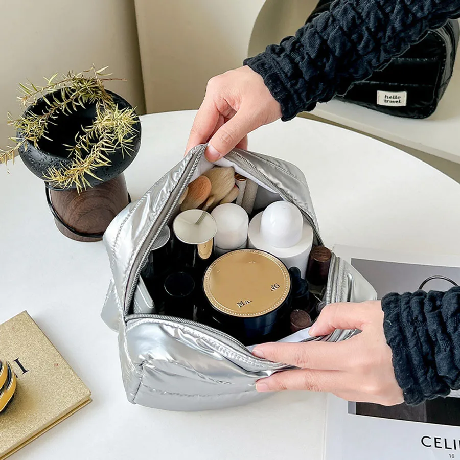 Borsa per trucco di grande capacità Borsa per cosmetici Borsa da toilette Borsa per il lavaggio Borsa di stoccaggio portatile Organizzatore da viaggio