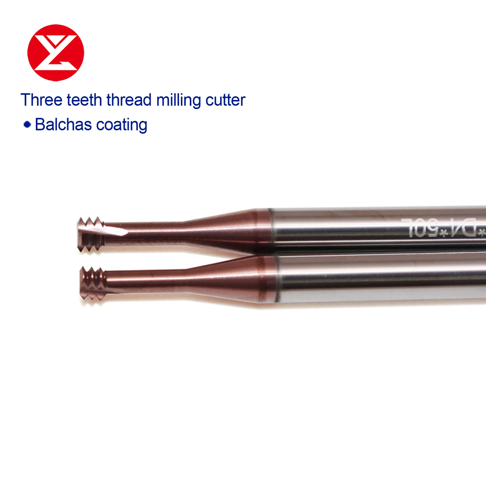 HRC68 Solid Carbide Three Teeth Thread Milling Cutter Balzers Coated M1 M1.2 M1.4 M1.6 M2 M2.5 M3 M4 M5 M6 End mill For Steeel