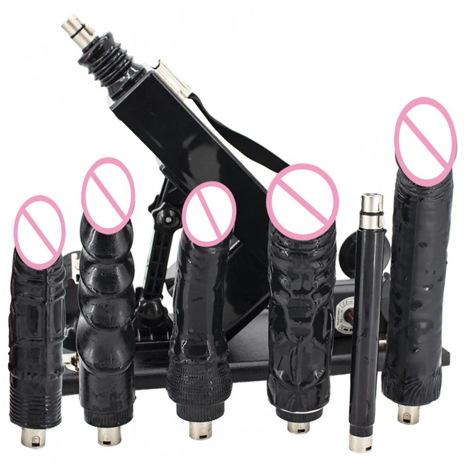 DTSUDU New Automatic Mute Sex Machine with 3XLR Dildo Attachments for Female and Male Adjustable Speed Masturbator Vibrator Adults Sex Toys