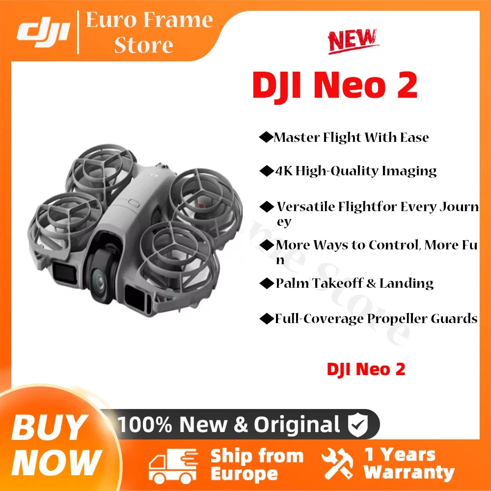 DJI Neo2 Drone Fly Camera Drone 4K Video estabilizado 151g Luz y portátil Protección de hélice de cobertura total nueve 2 C0