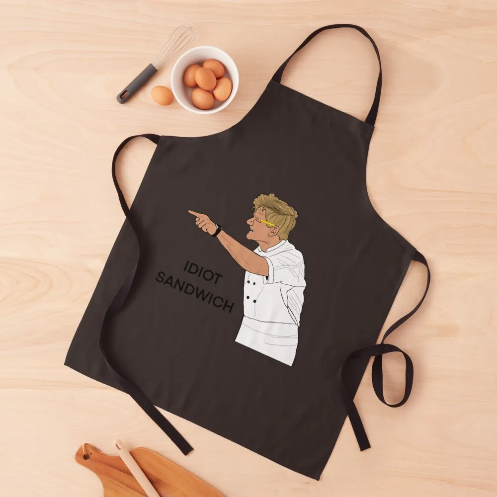 

gordon ramsay idiot sandwich Chef shirt Chef T-Shirt Apron kitchen item For Nail Stylist Women's Dresses Apron