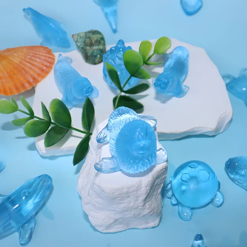 10 قطعة جديد طابا Squshy Kawaii الأزرق البسيطة الحيوان المحيط الأسماك شفافة ضغط ألعاب متململة عشوائي مفاجأة صندوق أعمى هدية عيد #2