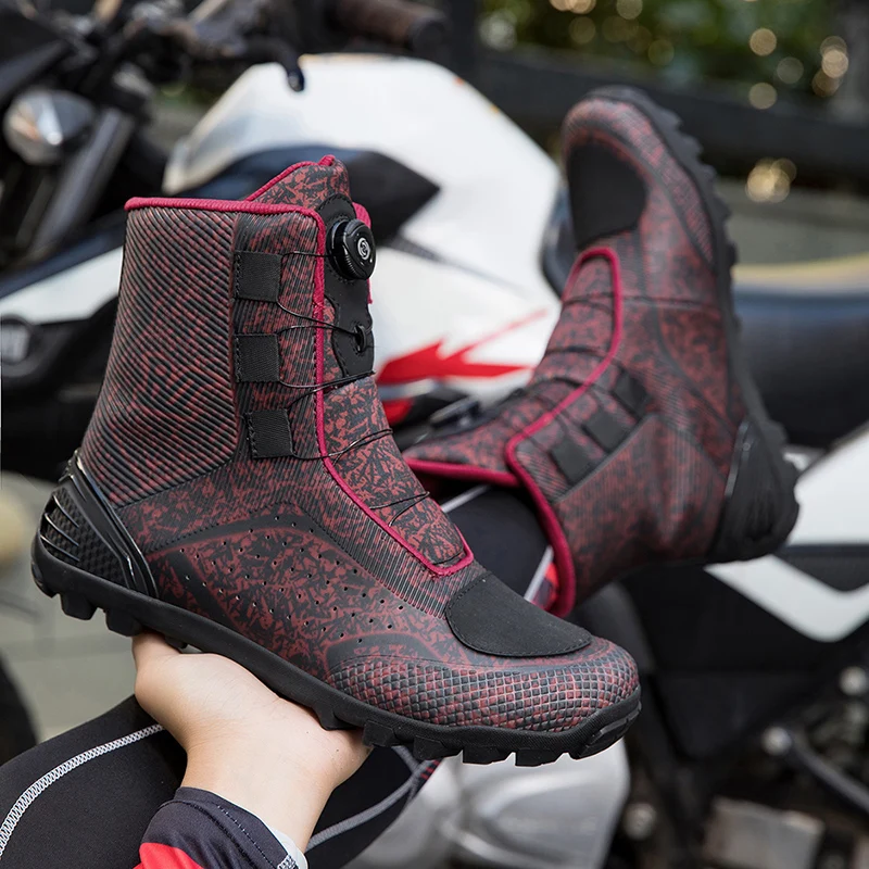 أحذية ركوب الدراجات النارية الواقية من الترفيهية للرجال، أحذية ركوب الدراجات النارية مقاومة للاهتراء ومضادة للسقوط