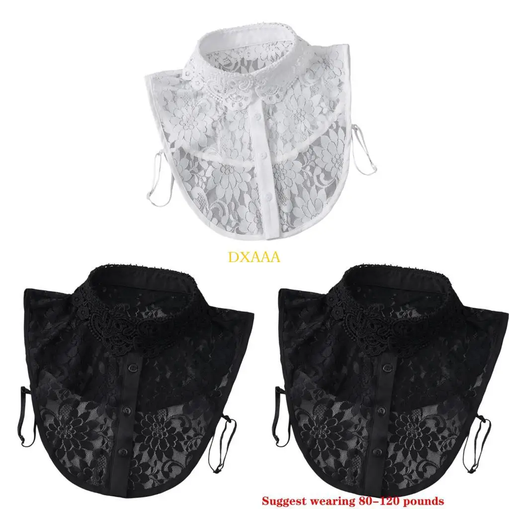 dxaa-colar-decorativo-ajustavel-insercao-decorativa-pescoco-padroes-renda-tecido-poliester-macio-formal-casual-wear