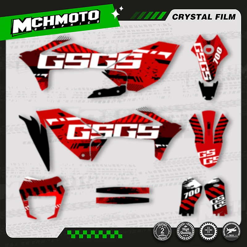 

MCHMFG MOTOR Custom Team Graphics Backgrounds Decals Stickers Kit For GASGAS GAS GAS 2022 2023 2024 SM 700 ES 700 004