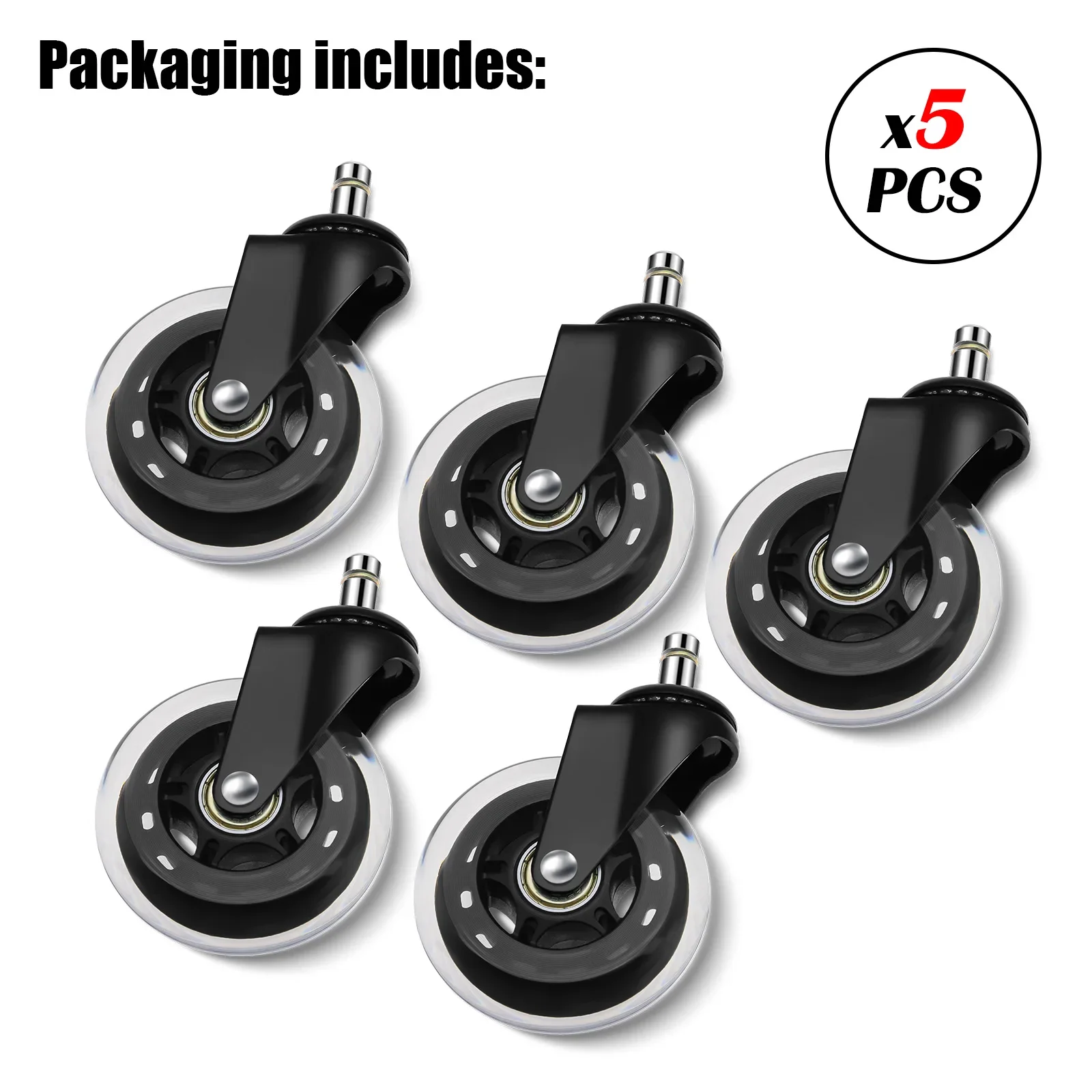 5pcs Furniture Casters Wheels Soft Rubber Swivel Caster Quite Roller Wheels for trolley Baby Crib Bed Wheels Household Accessory