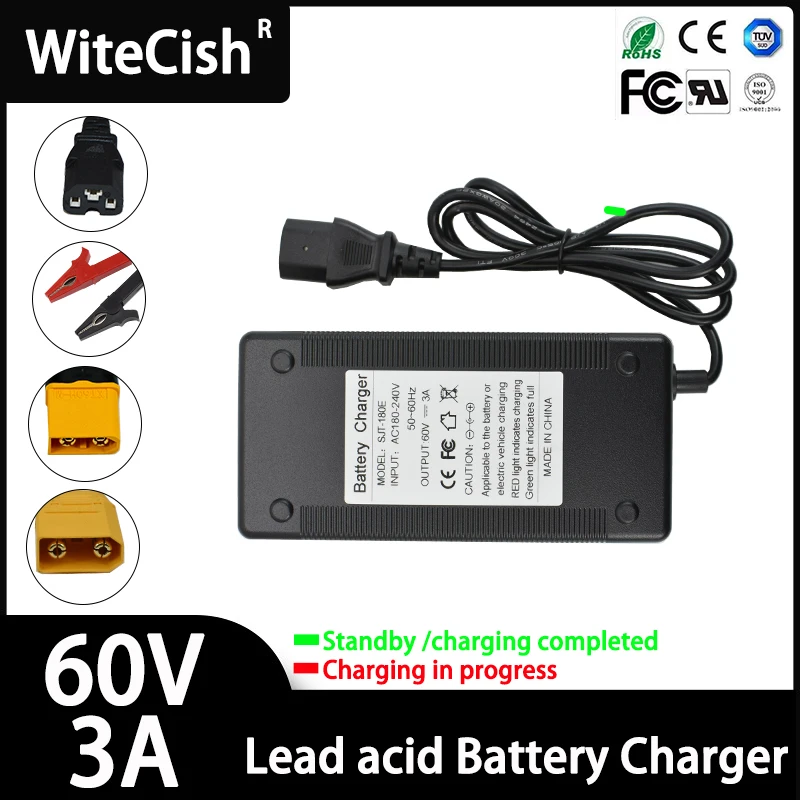 60V 3A Lead Acid Fast Charger 60 Volt Battery Smart Charger T / PC / IEC 3Pin 73.5V