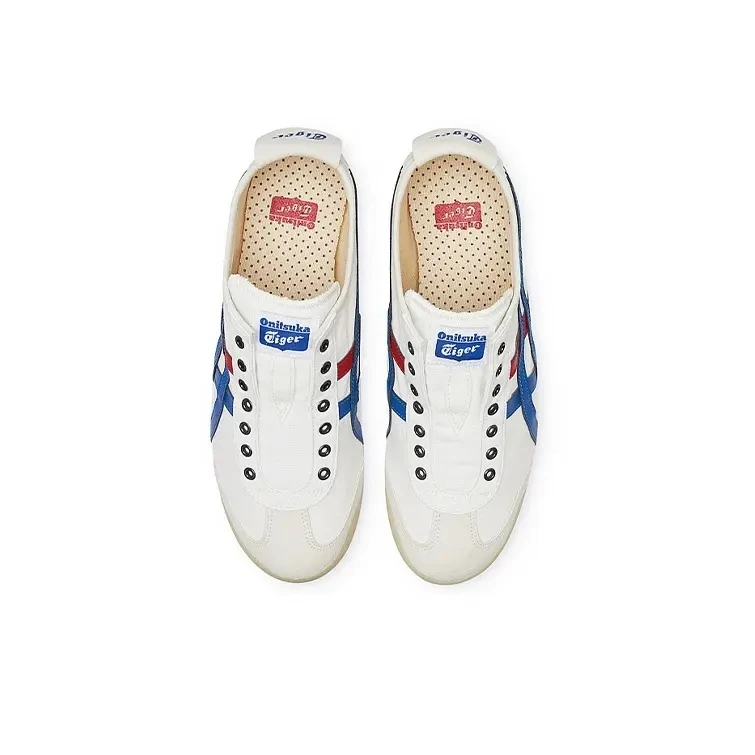 Onitsuka Tiger MEXICO 66 Slip-on Homens e Mulheres Sapatos de Skate Corte Baixo Tecido Ao Ar Livre Couro Sintético D3K0N-0143