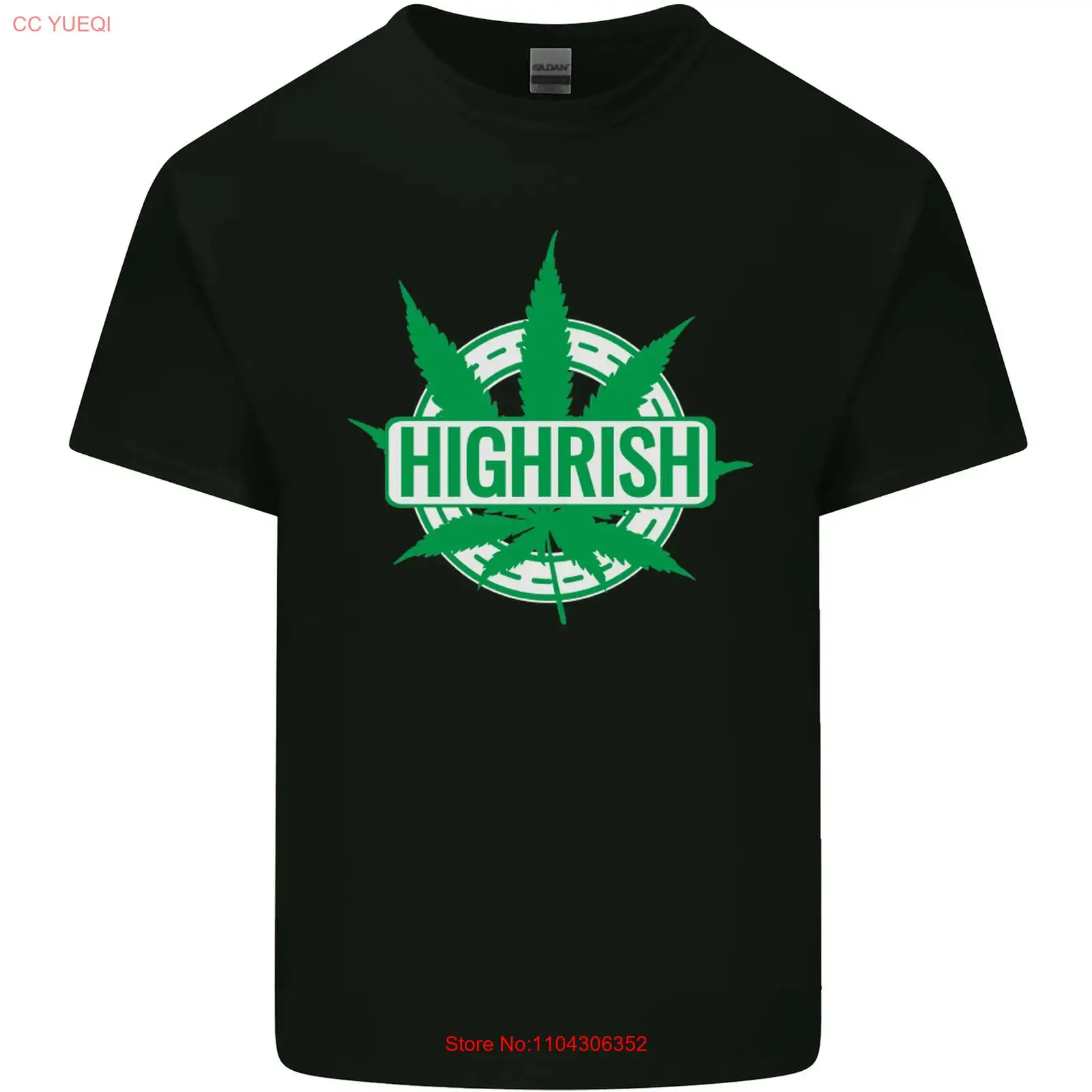 Highrish Giorno di San Patrizio Erba Farmaci Divertente Uomo Cotone T-Shirt