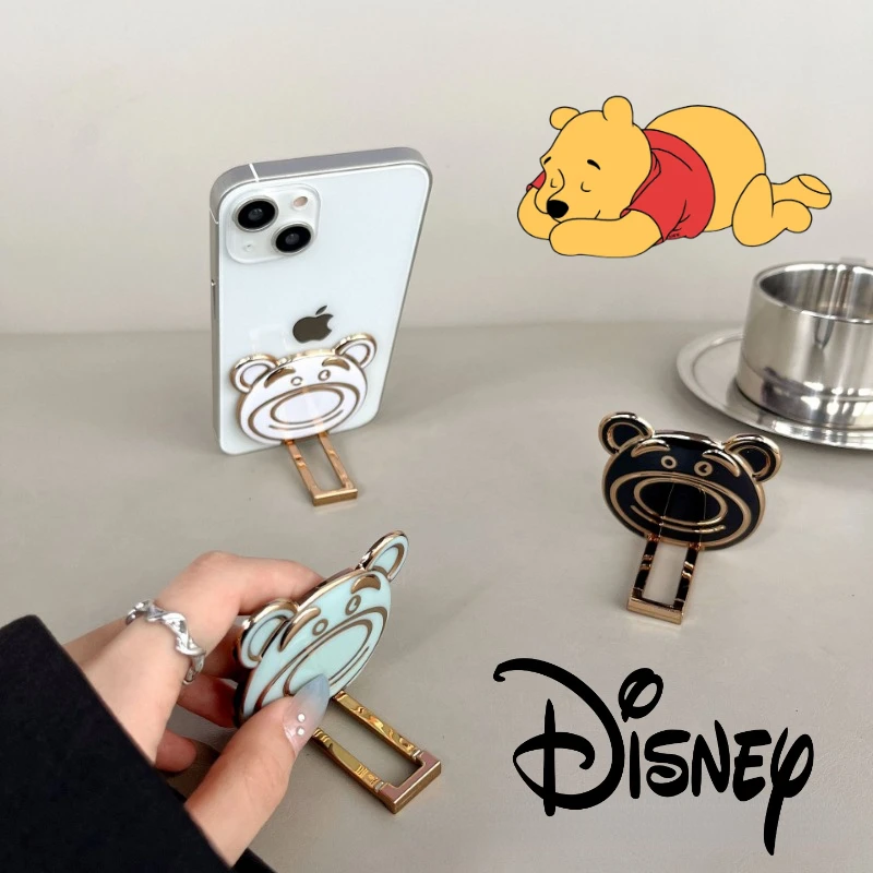 

Disney Pooh Bear Winnie Mobile Phone Case Holder Cartoon Trolley Desktop Holder Portable Foldable Universal Phone Socket Holder
