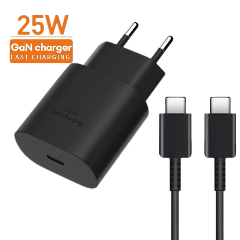 High Quality PD 25W USB C Charger With Type C CABLE For Samsung Galaxy S24 S23 S22 S21 S20 Ultra Super Fast Charging Charge