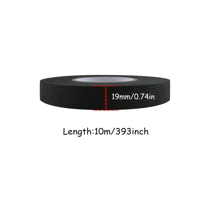 1/3/5 Rolls Heat-Resistant Flame Retardant Wiring Loom Tape 10/15 Meters, for Car Harness Protection, Wide 9/15/19/25mm