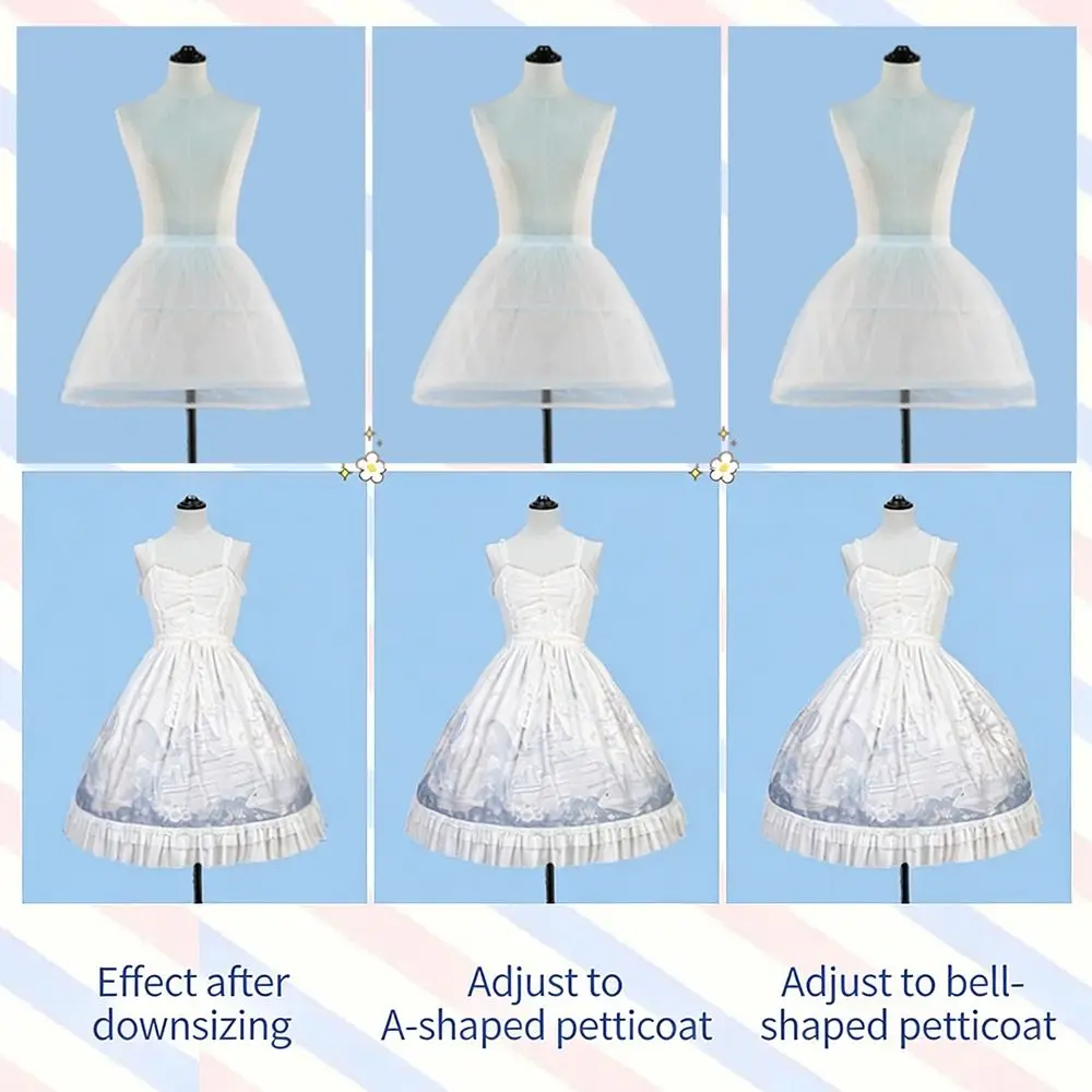 Fashion A-Line Crinoline Petticoat White Short Ball Gown Petticoat Fluffy Crinoline Tulle Underskirt Cosplay Hem Dress