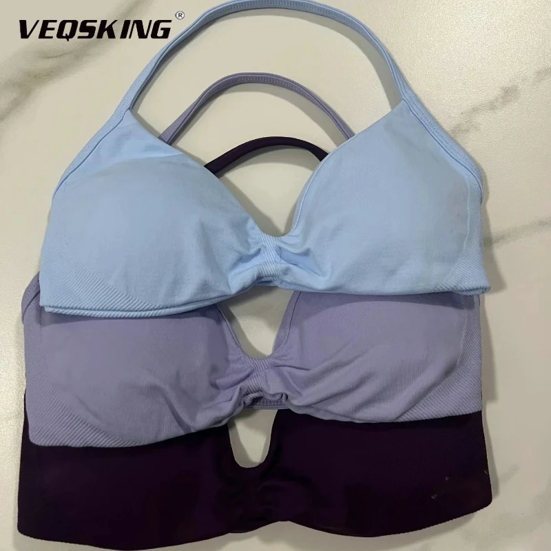 

New Women's Neck Hanging and Beautiful Back Sports Bra, High Stretch Nylon Yoga Vest, Shock-absorbing and Breathable Running Bra