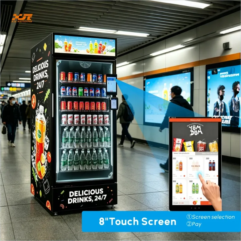 Máquinas de venda automática de lanches e bebidas com câmeras de inteligência artificial e sistemas de pagamento