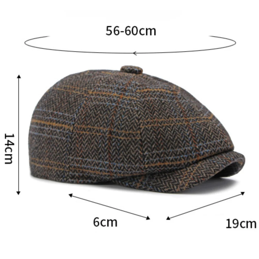 HT5166 Berets 2026 New Autumn Winter Wool Beret Cap Men Women Artist Painter Plaid Octagonal Beret Hat Male Female Ivy Flat Caps