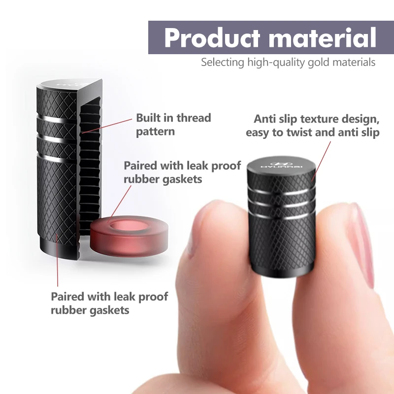 4 قطعة لشركة هيونداي أكسنت إلنترا سوناتا توكسون سانتافي سولاريس Ix35 I30 كونا كريتا الألومنيوم سيارة الهواء الإطارات غطاء الصمام غطاء الجذعية #5