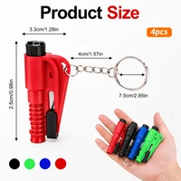 Mini Safety Hammer Keychain Car Escape Tool 3 in 1 Emergency Glass Window Breaker Seat Belt Cutter Rescue Whistle Compact Tool 3