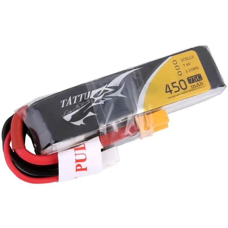 ACE Tattu LiPo Rechargeable Battery 2S 3S 4S 450mAh 75C 1P for RC FPV Racing Drone Quadcopter