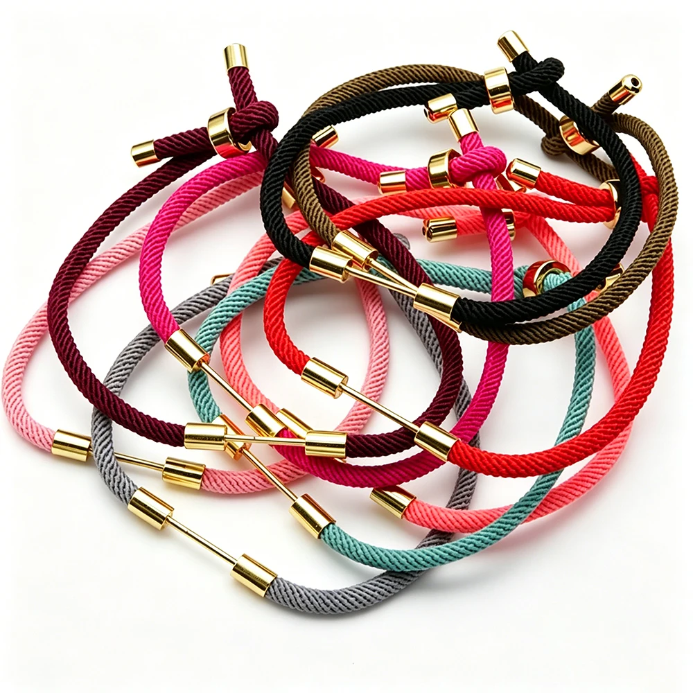 3mm bead buckle jewelry Milan rope woven hand rope semi-finished bracelet wearable accessories adjustable DIY accessories