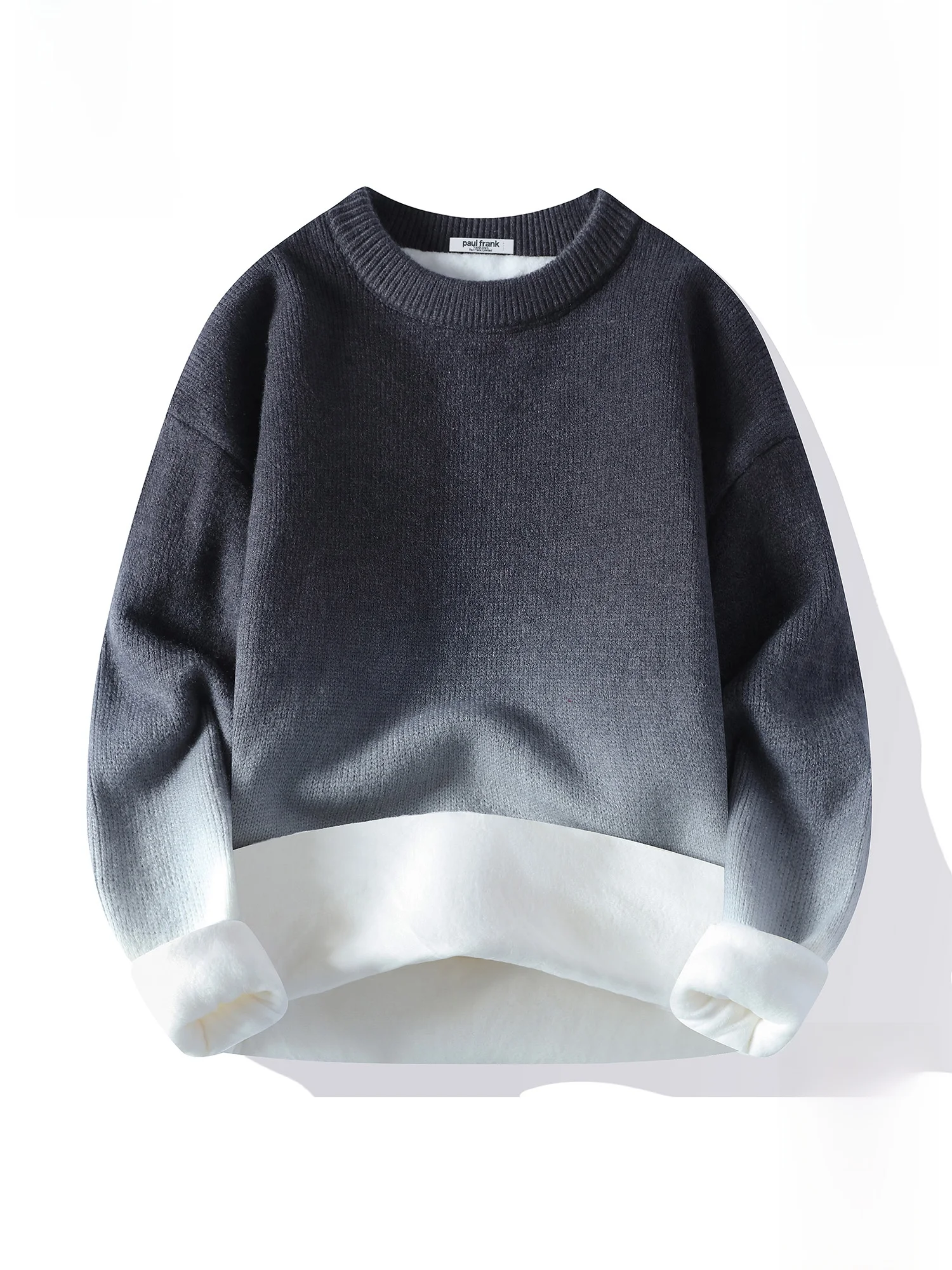 

Мужской теплый свитер Paul Frank с круглым вырезом, на флисовой подкладке, вязаный, повседневный, градиентный цвет, зимний, комфортный, дышащий, мягкий, из полиэстера