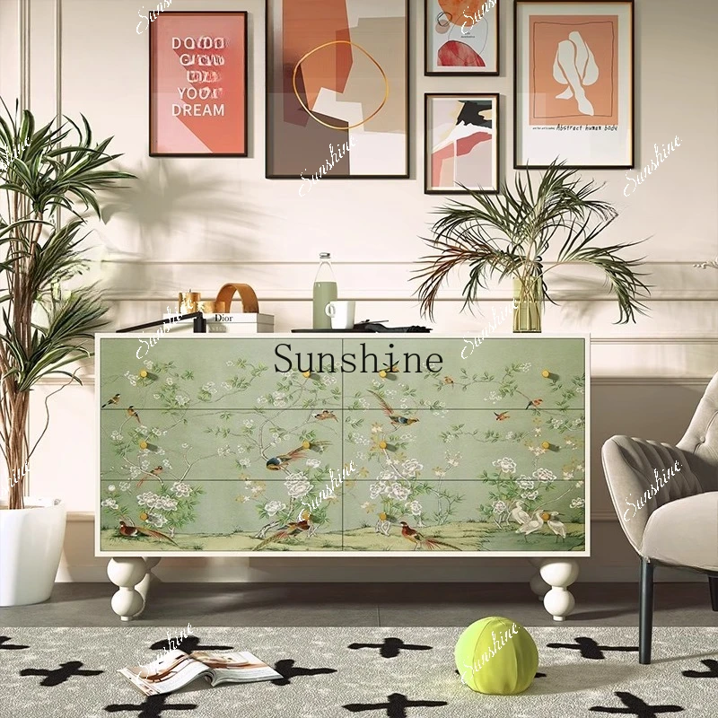 

Nordic simple household bedside locker integrated movable decorative cabinet FT