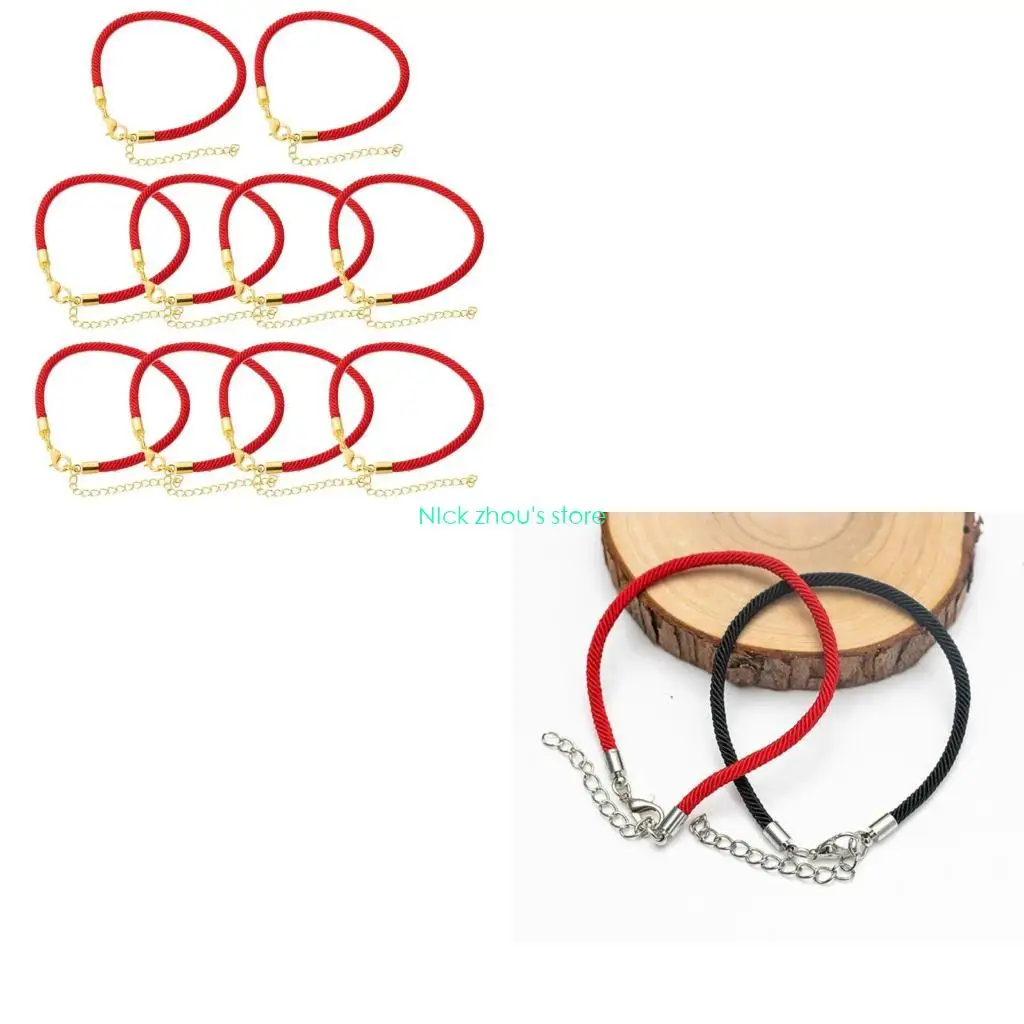 

E15E Браслет для женщин Регулируемый размер Полиэстеровый шнур Браслет-цепочка