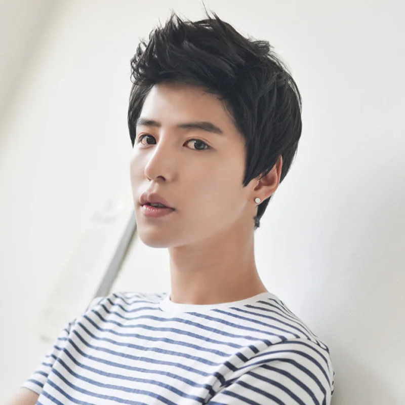 الشركة المصنعة التجارة الخارجية الأوروبية والأمريكية بالجملة شعر مستعار للرجال أنيق رأس الطائرة شعر مستعار محكم ارتفاع درجة الحرارة الألياف I