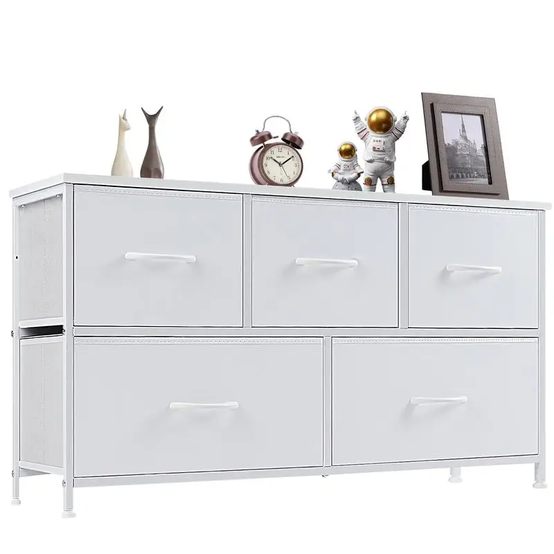 

Cupboards Cabinets Dresser - Fabric Storage Tower with 5 Drawers, Bedroom Organizer, Chest of Drawers with Fabric Bins