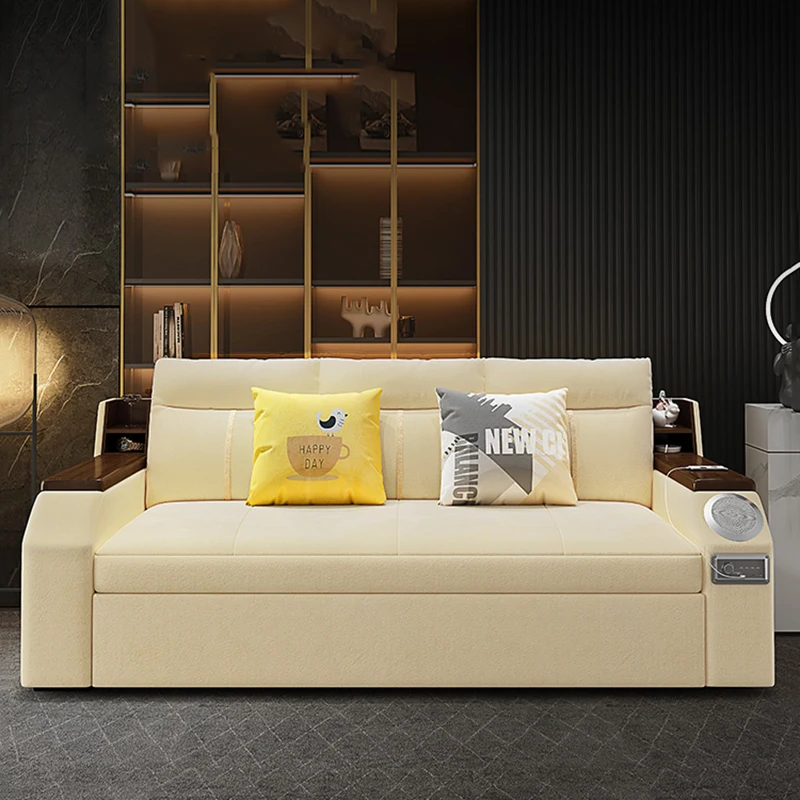 

USB Storage Unique Couches Foldable Simple Bluetooth Speaker Puffs Sofa Bed Designer European Divano Letto Living Room Furniture