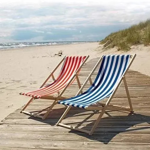 Beach chair folding recliner solid wood simple canvas chair lazy armchair portable outdoor chair lunch break home balcony chair