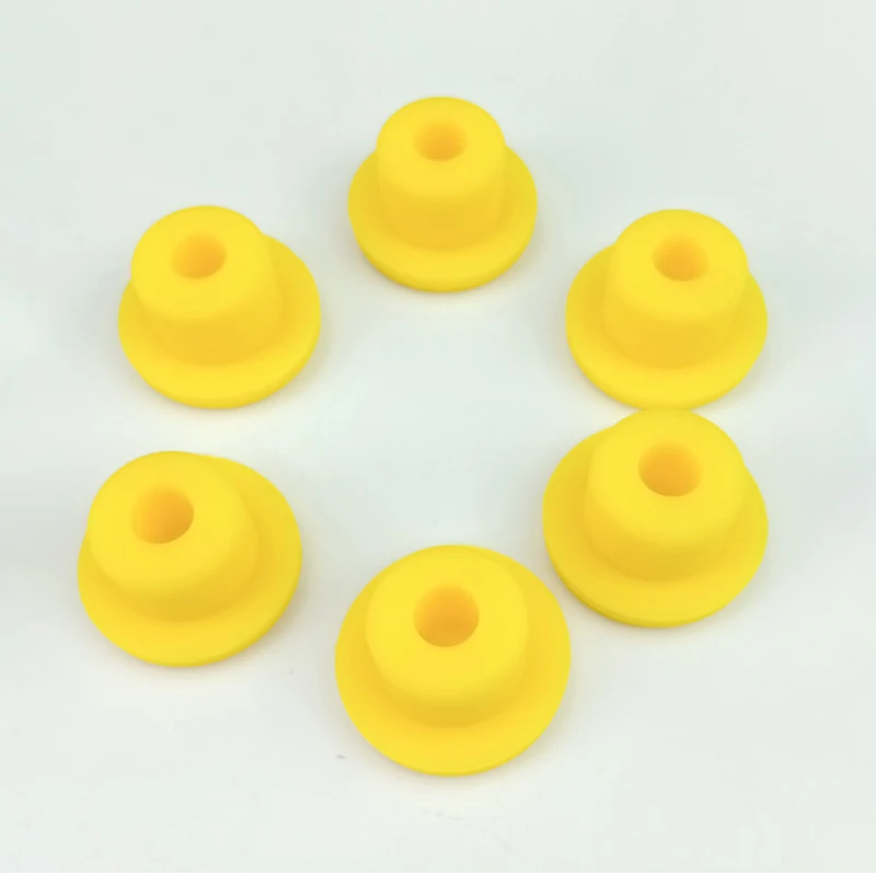 1-10pcs 13~48.5MM Yellow T-type Solid/with Hole Silicone Rubber Plug Food Grade Rubber Stopper Sealing Plug Dustproof Rubber Cap