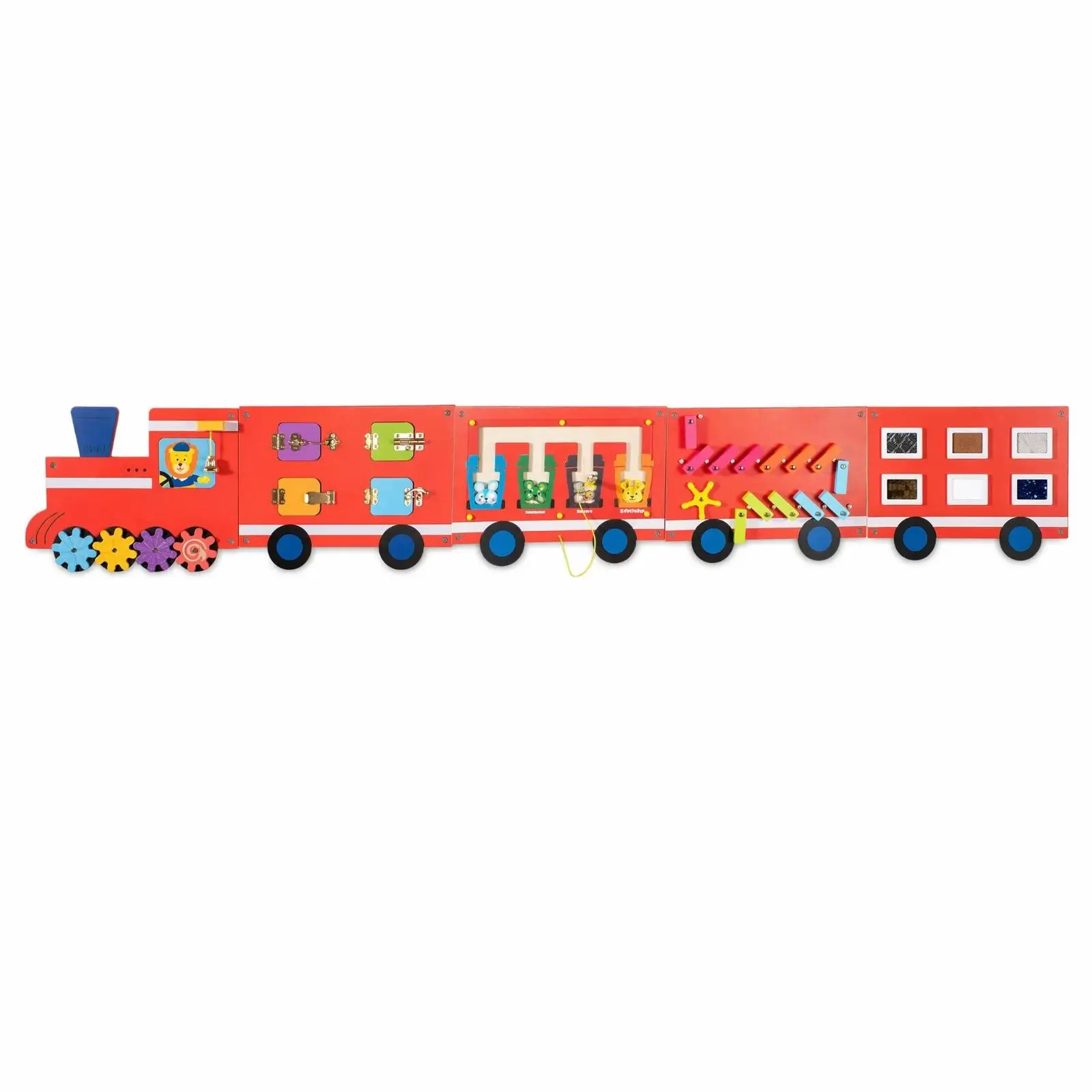 Wooden Wall Busy Board Educational Wooden Activity Board Interactive Wall Activity Toy for Young Children, Preschoolers,