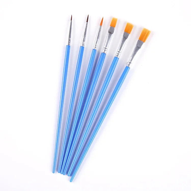 Ginflash 6/10pcs set Watercolor Gouache Painting Pen Nylon Hair Paint Brush Set Drawing Art Supplies