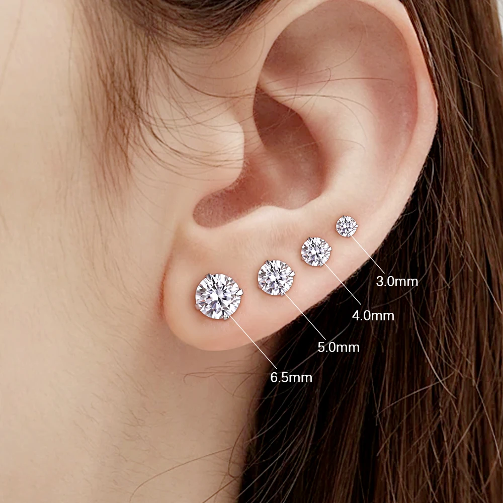 Women's Moissanite Stud Earrings, 1CT S925 Silver