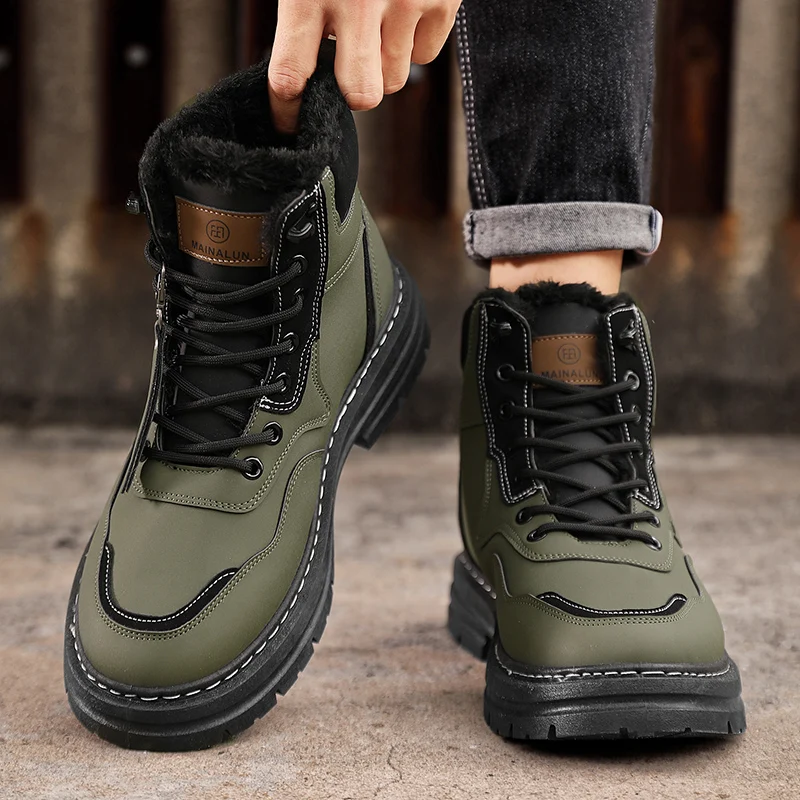 Herren-Schneestiefel, Geeignet für Winterkleidung, Herrenschuhe, Wadenhoch, Komfortables Innenfutter, Stilvolles Obermaterial, Hervorragende Wärme und Tragekomfort – Detail 5