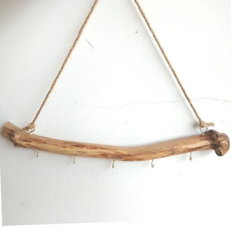 Natural Driftwood Branch Hook Decoration Hanging Solid Wood Wall Storage Rack Home Jewelry Hook Wall Decoration