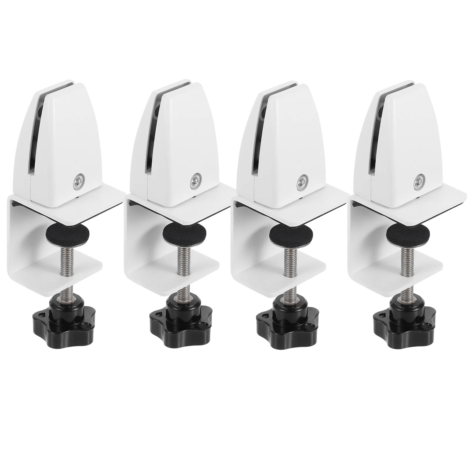 

4pcs Glass Clip Clamp Aluminum Alloy Adjustable Privacy Screen for Desk Partition Accessories White Office