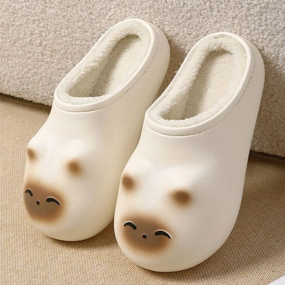 Sandal Rumah Bulu Kucing Kartun Lucu, Sol Tebal Anti Selip, Sandal Bulu Hangat, Sandal Kartun Pelajar Y2K, Sandal Anjing, Sandal Pasangan