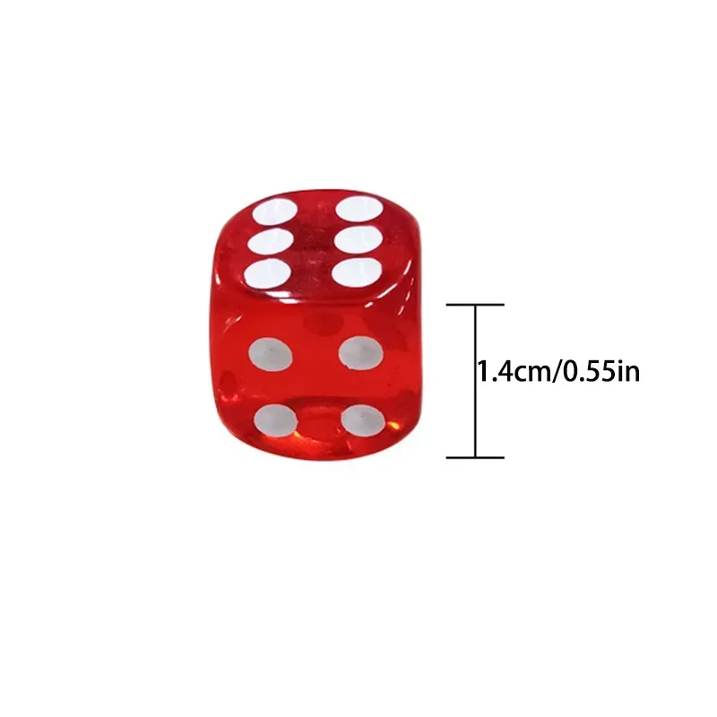 50 قطعة 14 مللي متر مجموعة نرد شفافة ملونة-نرد ألعاب لوح حافة مستديرة لسطح الطاولة RPG ، D & D ، كازينو ، نرد ألعاب الحفلات #5