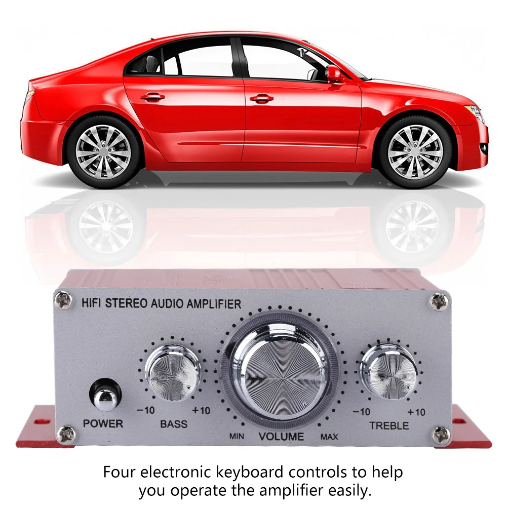 مكبر صوت للسيارة مضخم صوت تلقائي صغير للسيارة الرقمية مضخم تلقائي Hifi صوت موسيقى CD DVD مشغل MP3 FM مكبر صوت للسيارة الرقمية