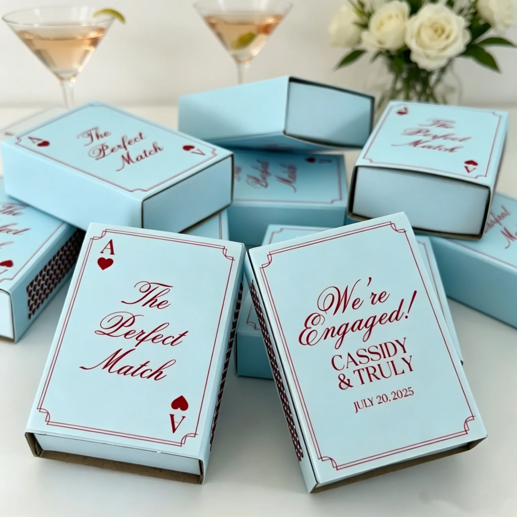 

Personalised Playing Card Matchbox Favors - Bridal Shower, Hen Do