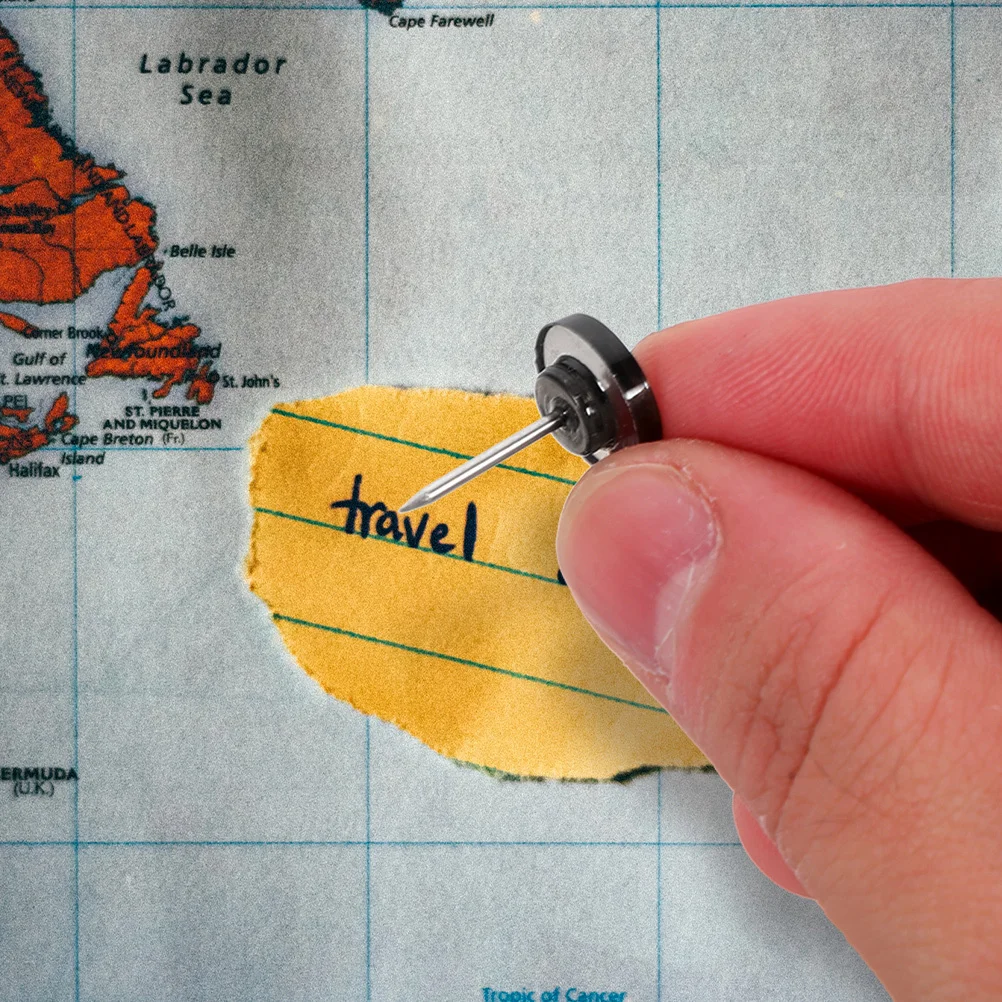 1 صندوق أسود مستدير دبابيس ضغط لوحة الفلين مسامير الإبهام لمكتب المنزل نشرة خريطة المسامير رسم دبابيس جدار ديكور مقاطع دبوس العملي #5