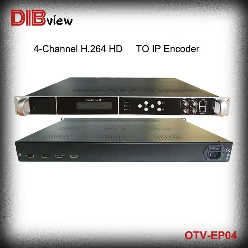 OTV-EP04 Radio TV Broadcasting 4 Channel HD To H.264 IP HD Encoder, HD To ASI Converter Live Broadcast Equipment