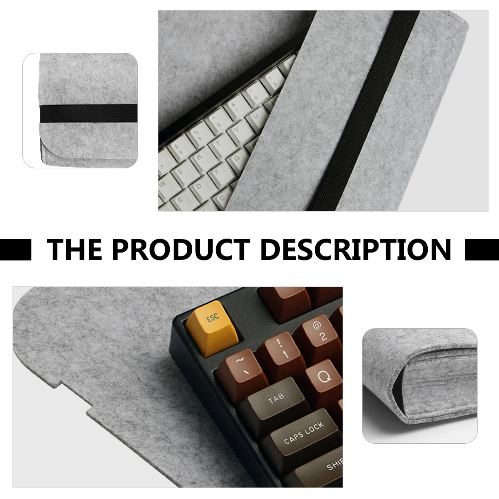 

Mechanical Keyboard Storage Bag 61 Keys Dust Proof Wear Resistant Travel Case Compatible Elastic Webbing Firm Sealing Area