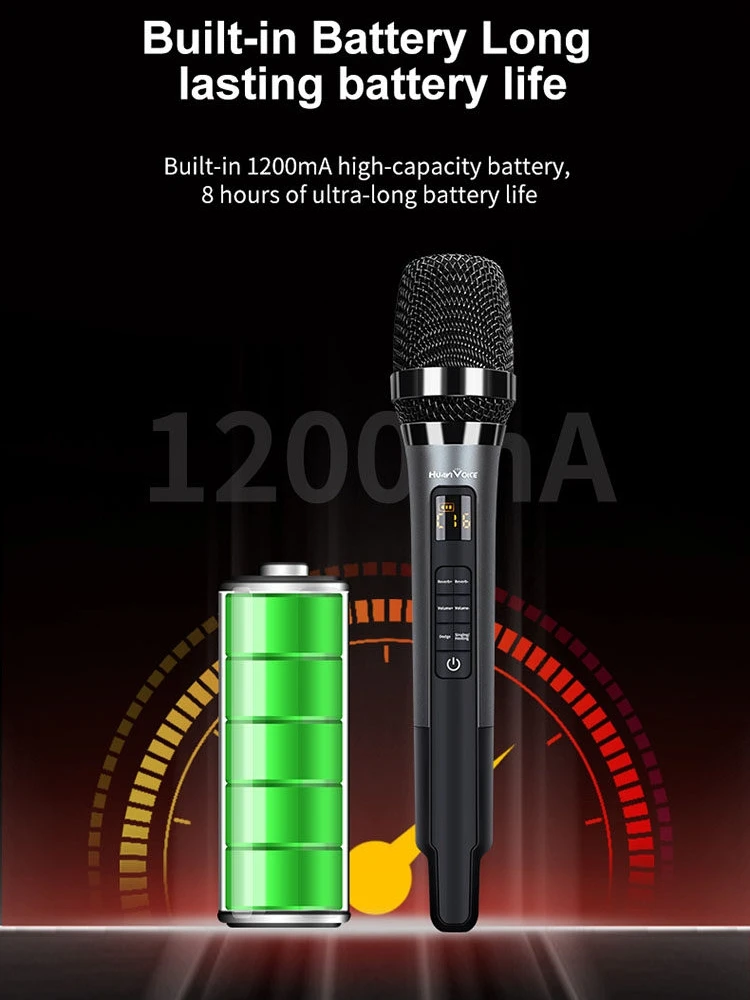 

H20 Wireless Microphone with Built-in Sound Card for Karaoke, Live Streaming, and Recording Indoor/Outdoor Microphone