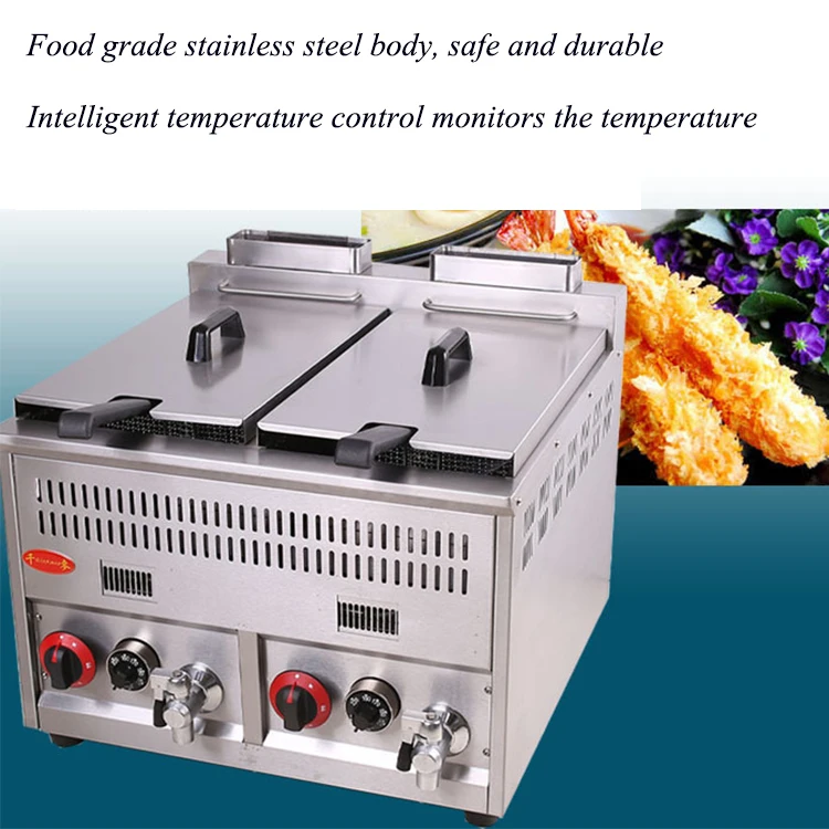 Heavy Duty Fryer Chicken Commercial 2 Basket Deep Fryer Kfc Potato Chips Fryer Electric Snack Frying Machine