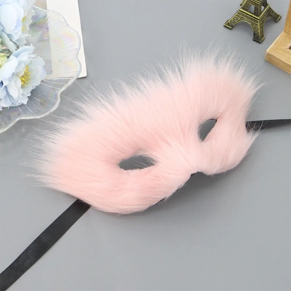 어린이 선물 만화 플러시 고양이 마스크 동물 할로윈 장식 할로윈 플러시 마스크 긴 털 눈가리개 가면 크리스마스