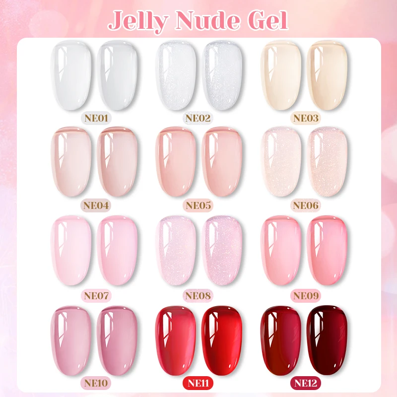 NICOLE DIARY 15ml Jelly Pink Summer and Spring Gel Nail Polish Semi Permanent UV Gel Polish All For Manicure Soak Off Vernish